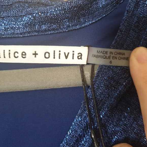 Alice & Olivia blue dress 3/4 sleeves - Picture 9 of 11